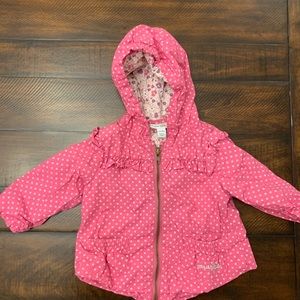 Naartjie girl rain jacket dot dark pink 6-12 month